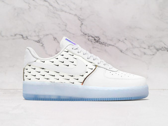 Nike Air Force 1 '07 Premium Swoosh Pattern – White Leather Upper with Multi-Color Swoosh Designs
