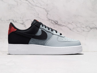 Nike Air Force 1 Low '07 Black Smoke Grey – Perforated Smoke Grey Vamp with Black and Pure Platinum Accents