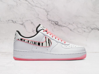 Nike Air Force 1 Low 'South Korea' 2020 – White Leather Upper with Tiger-Striped Swoosh and Asymmetrical Color Accents