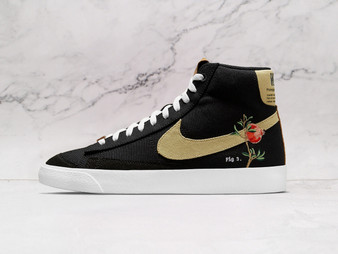Nike Blazer Mid '77 'Pomegranate' – Black Canvas Upper with Pomegranate Embroidery