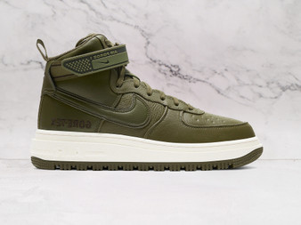 Nike AF1 High Gore-Tex Olive Gum with Olive Swoosh and Gum sole