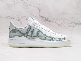 Nike Air Force 1 Low 'Skeleton Halloween' 2018 – White Leather Upper with Grey Skeletal Graphics