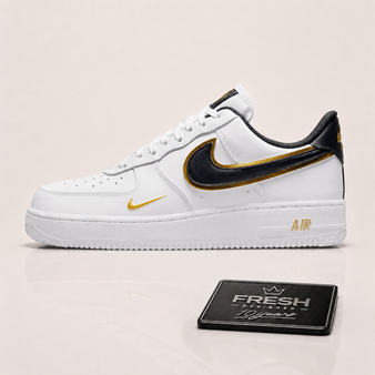Air force 1 Lv8 Double swoosh White metallic gold