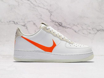 Nike Air Force 1 '07 LV8 'White/Total Orange' – White Leather Upper with Vibrant Orange Swoosh