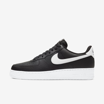 Air force 1 Black white Pebbled leather