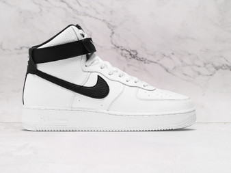 Nike Air Force 1 High White Black with Black Swoosh and ankle strap