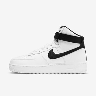 Air force 1 High White black Pebbled leather