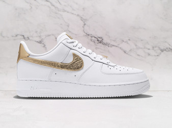 Air Force 1 White Metallic Gold – Sleek White Leather with Gold Accents