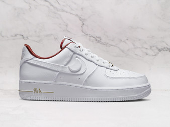 Nike Air Force 1 Low Just Do It White DV7584-100 with gold medallion and textured leather