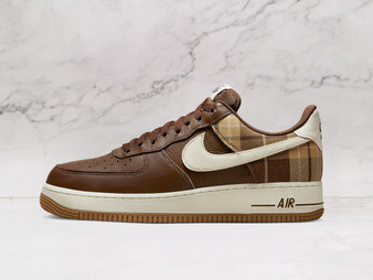 Nike Air Force 1 Low Cacao Plaid with Gum Brown sole