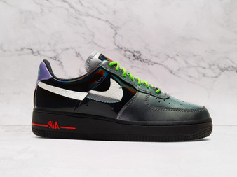 Nike Air Force 1 LX Vandalized Joker black sneaker with Volt laces