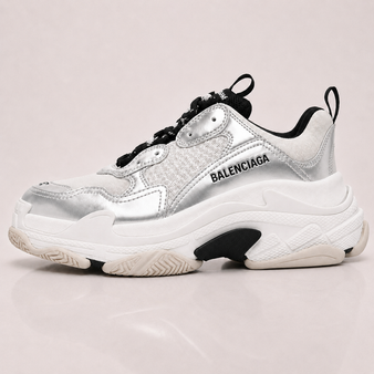 BALENCIAGA  Silver Triple S Sneakers