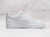 Triple White Nike Air Force 1 Low ‘07 medial view with perforated toe and outsole