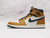Air Jordan 1 High OG 'Rookie of the Year' – White Leather with Gold Harvest Overlays and Black Swoosh