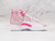 Air Jordan 12 Retro 'Arctic Pink' – Medial view Arctic Punch Suede Overlays and Hyper Pink Accents