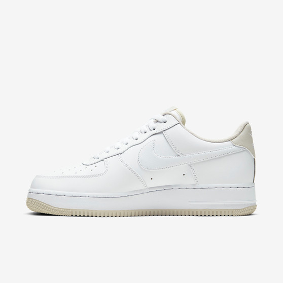 Nike Air Force 1 Low '07 'White Light Bone' – White Leather Upper with Light Bone Swoosh and Accents