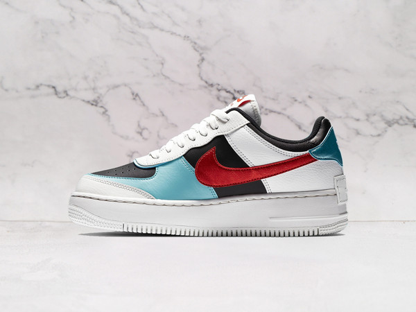 Nike Air Force 1 Shadow 'Bleached Aqua Chile Red' – Bold Layered Design