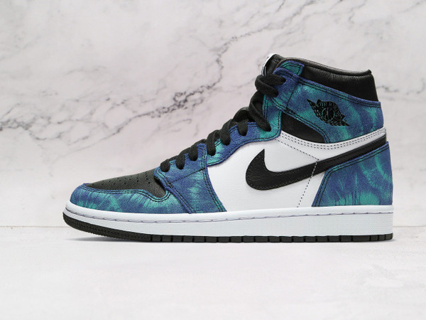 Air Jordan 1 High OG 'Tie Dye' – White and Black Leather Upper with Blue and Green Tie-Dye Overlays Air Jordan 1 High OG 'Tie Dye' – White and Black Leather Upper with Blue and Green Tie-Dye Overlays