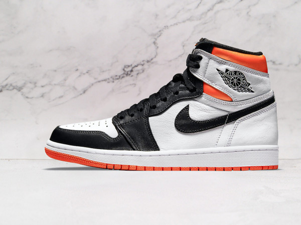 Air Jordan 1 Retro High OG 'Electro Orange' – White Leather Upper with Black and Electro Orange Details