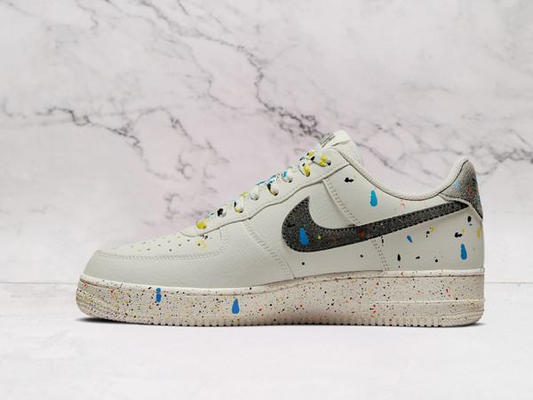 Nike Air Force 1 LV8 'Paint Splatter' – Artistic White and Sail Design