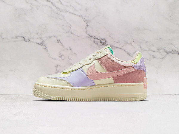 Nike Air Force 1 Shadow Cashmere – Cream with Pastel Accents.