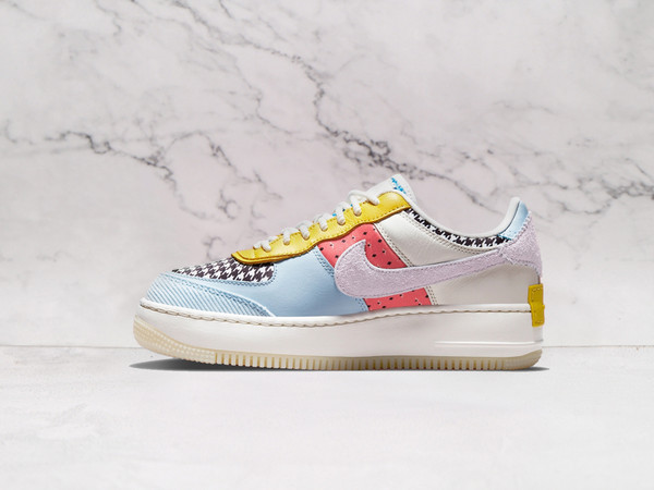 Air Force 1 Shadow Multi Mismatched Materials – Unique Design with Eclectic Fabrics
