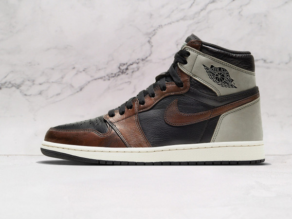Air Jordan 1 High 'Light Army' – Black Tumbled Leather and Light Army Suede Upper with Patina Finish Air Jordan 1 High 'Light Army' – Black Tumbled Leather and Light Army Suede Upper with Patina Finish