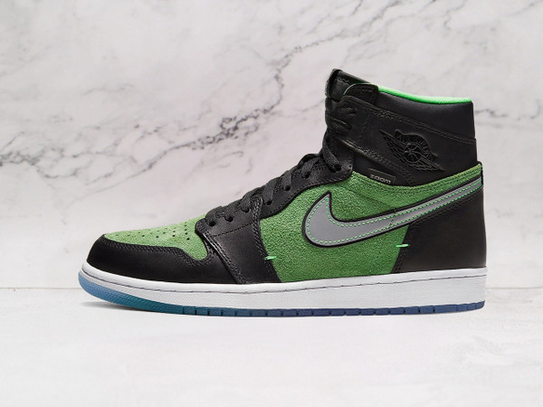 Air Jordan 1 Retro High Zoom Zen Green – Black Upper with Green Accents and Zoom Air Cushioning