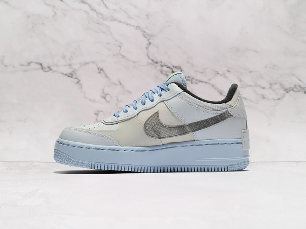 Nike Air Force 1 Shadow 'Pure Platinum Snakeskin' – Exotic Texture and Vibrant Accents