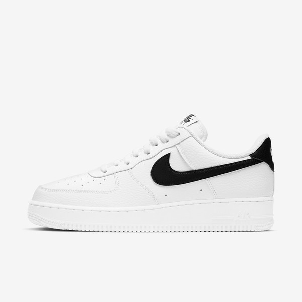 Air force 1 White black Pebbled leather