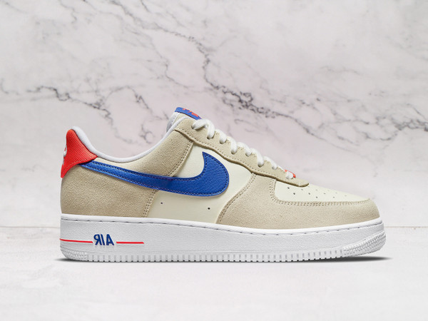 Nike Air Force 1 '07 LV8 'Coconut Milk Hyper Royal' – Leather and Suede Upper with 'Hyper Royal' Swoosh and Crimson Heel Tab Nike Air Force 1 '07 LV8 'Coconut Milk Hyper Royal' – Leather and Suede Upper with 'Hyper Royal' Swoosh and Crimson Heel Tab