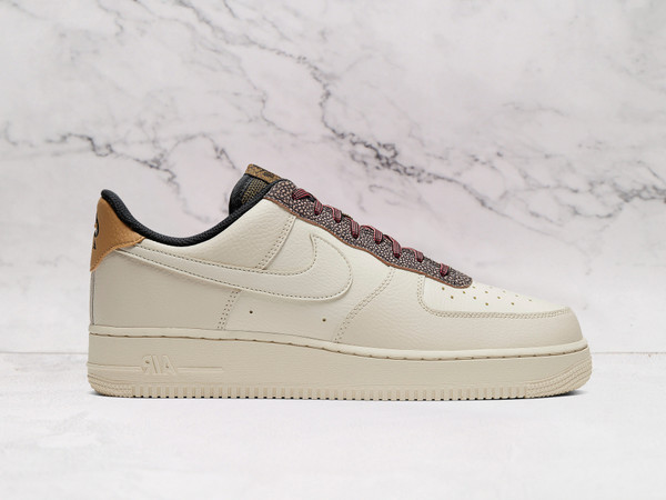 Nike Air Force 1 Fossil – Natural Hemp Upper with Embroidered Swoosh and Metallic Heel Tab