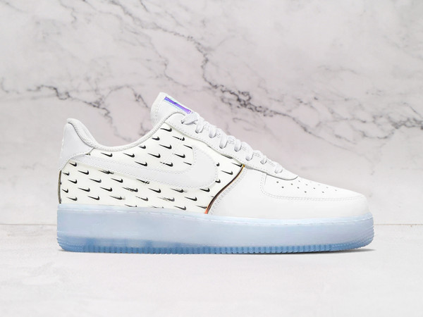 Nike Air Force 1 '07 Premium Swoosh Pattern – White Leather Upper with Multi-Color Swoosh Designs Nike Air Force 1 '07 Premium Swoosh Pattern – White Leather Upper with Multi-Color Swoosh Designs