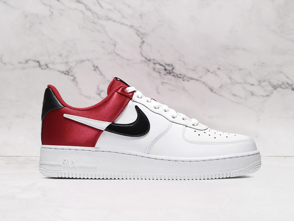 Nike Air Force 1 Low 'LV8 NBA White Red' – White Leather Upper with University Red and Black Accents Nike Air Force 1 Low 'LV8 NBA White Red' – White Leather Upper with University Red and Black Accents