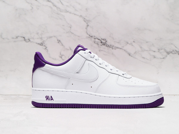 Nike Air Force 1 Low '07 'White Voltage Purple' – White Leather Upper with Voltage Purple Accents