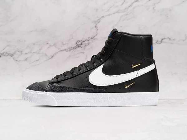 Nike Blazer Mid '77 SE 'Sisterhood' Black and White Leather Sneaker for Women with Suede Panels and White Swoosh