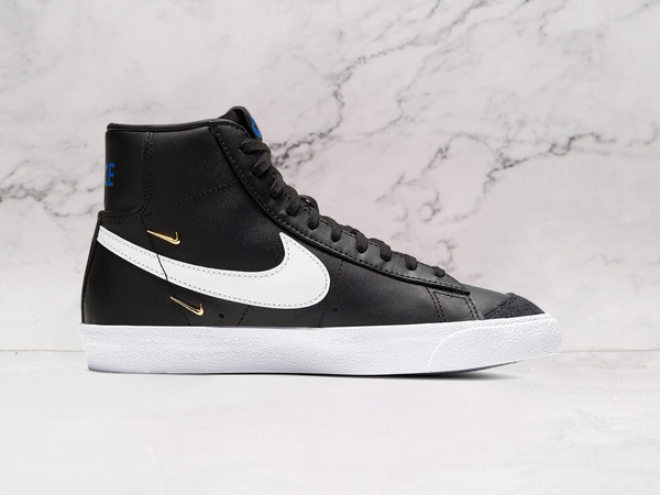 Nike Blazer Mid '77 SE 'Sisterhood' Black Leather Upper with White Swoosh and Classic Branding
