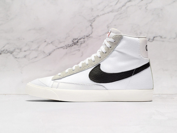 Nike Blazer Mid '77 Vintage Slam Jam – White Leather Upper with Reversed Black Swoosh and Gum Rubber Outsole