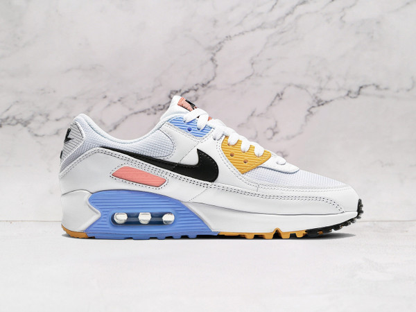 Nike Air Max 90 Solar Flare – White Mesh Upper with Pure Platinum Leather Overlays