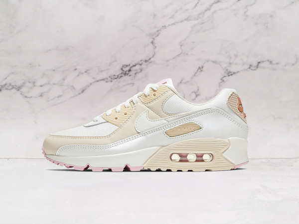 Nike Air Max 90 Light Orewood Brown side profile, crafted with premium beige suede, mesh underlays, and a neutral-tone midsole for a modern classic aesthetic