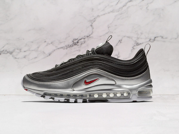 Nike Air Max 97 QS 'B-Sides Metallic Silver' – Black Mesh Upper with Reflective Overlays and Metallic Silver Accents Nike Air Max 97 QS 'B-Sides Metallic Silver' – Black Mesh Upper with Reflective Overlays and Metallic Silver Accents