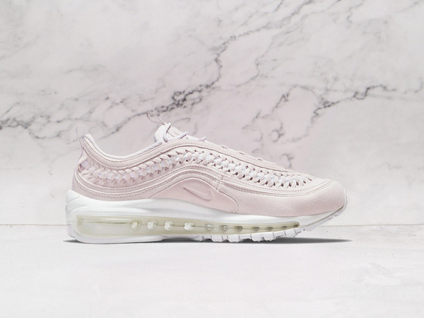 Air Max 97 LX Woven Venice medial view showcasing the intricate woven texture, breathable mesh, and visible Air cushioning for a mix of comfort and style