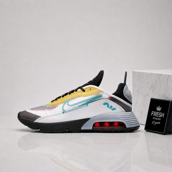 Air max 2090 White speed yellow bleached Aqua