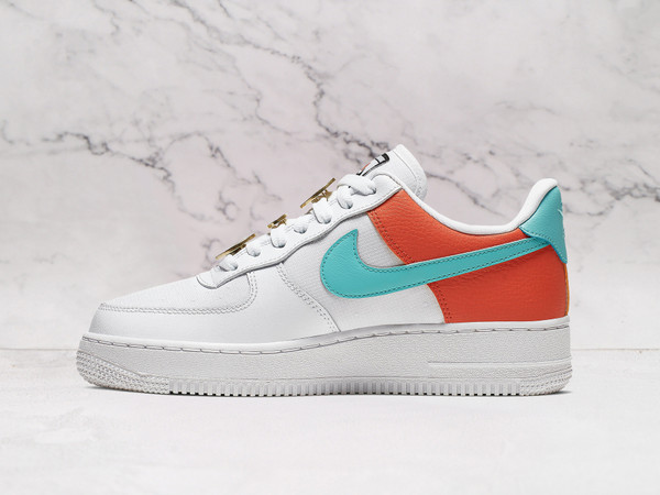 Nike Air Force 1 '07 SE 'Basketball Pins' – White Leather with Light Aqua Swoosh and Cosmic Clay Overlays Nike Air Force 1 '07 SE 'Basketball Pins' – White Leather with Light Aqua Swoosh and Cosmic Clay Overlays