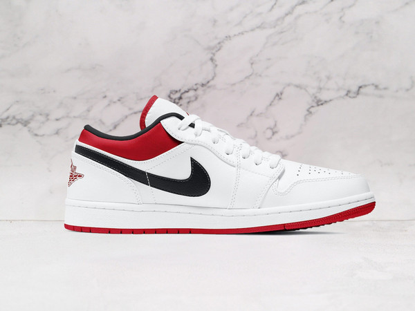Air Jordan 1 Low 'White University Red' – White Leather with University Red Swoosh and Outsole