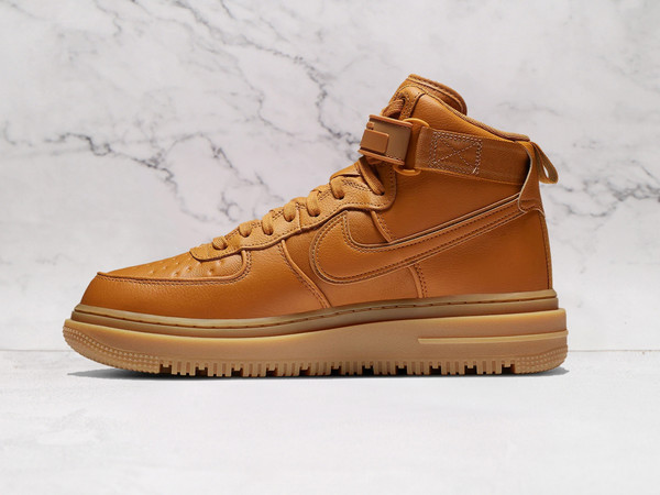 Flax Nike AF1 High medial view with Gore-Tex upper and waterproof zipper
