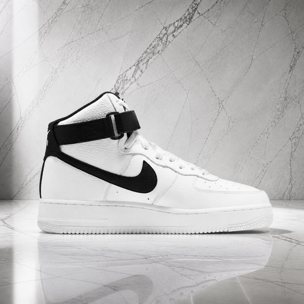 Air force 1 High White black Pebbled leather