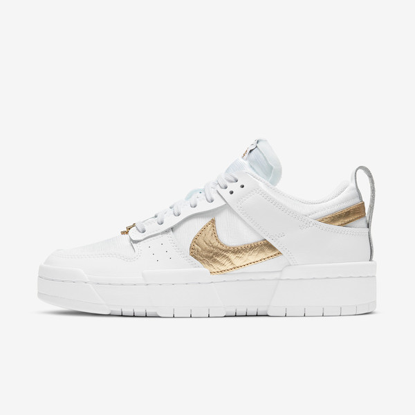 SB dunk Low Disrupt White metallic gold