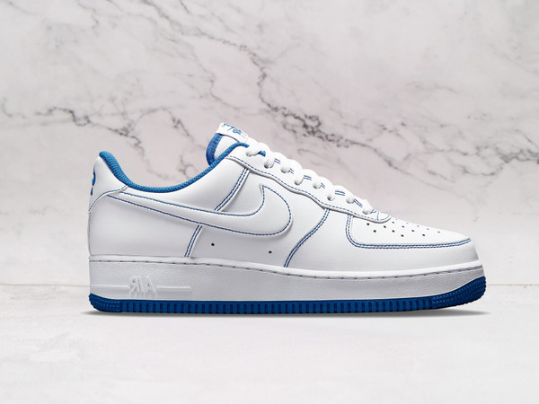 Nike Air Force 1 '07 'Contrast Stitch – White Game Royal' – Premium White Leather with Game Royal Contrast Stitching Nike Air Force 1 '07 'Contrast Stitch – White Game Royal' – Premium White Leather with Game Royal Contrast Stitching