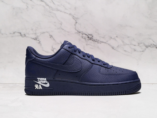 Air Force 1 LV8 Leather Emblem Pack Navy with Blue Void leather upper and Vast Grey Swoosh Air Force 1 LV8 Leather Emblem Pack Navy with Blue Void leather upper and Vast Grey Swoosh